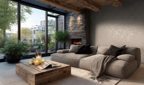 Vliestapete Wildblumen Beige Silber Metallic 79004-3 Zimmer