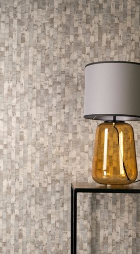 Vliestapete Holzoptik Paneele Grau Creme 79008-1 Zimmer