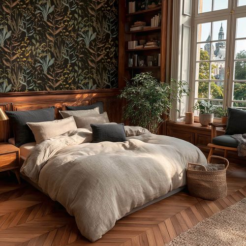 Vliestapete Floral Aquarelloptik Schwarz Grün Braun 79009-4 Zimmer