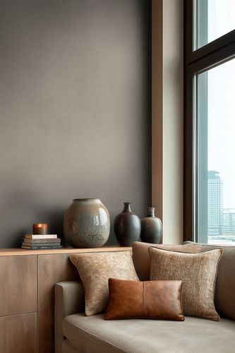 Vliestapete Uni Modern Leinenoptik Grau 79010-4 Zimmer