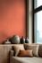 Vliestapete Uni Modern Leinenoptik Rot Orange 79010-6 Zimmer 1