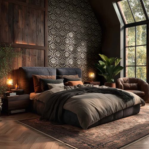 Vliestapete Ornamente Schwarz Gold Silber Metallic 79019-4 Zimmer