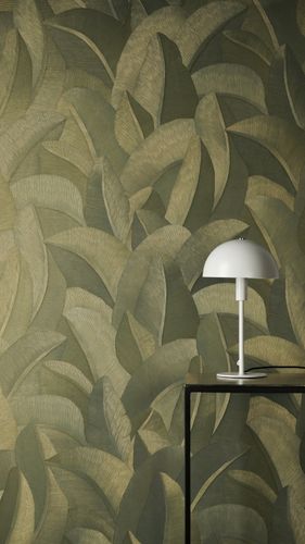 Vliestapete Tropen Blätter Grün Gold Metallic 79039-4 Zimmer