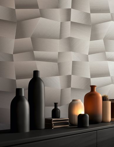 Vliestapete 3D-Optik Struktur Grau Silber Metallic 79197-2 Zimmer