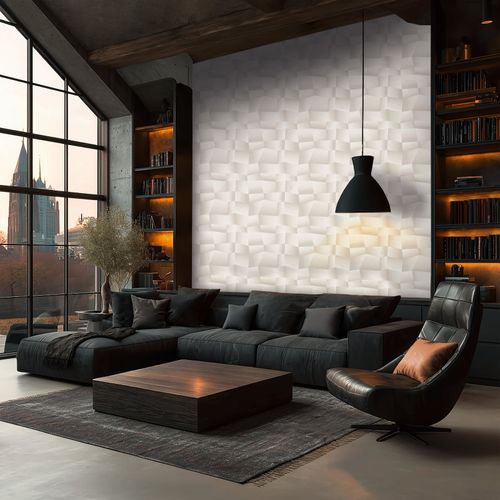 Vliestapete 3D-Optik Struktur Grau Weiß Metallic 79197-3 Zimmer