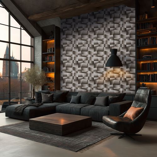 Vliestapete 3D-Optik Struktur Schwarz Grau Metallic 79197-5 Zimmer