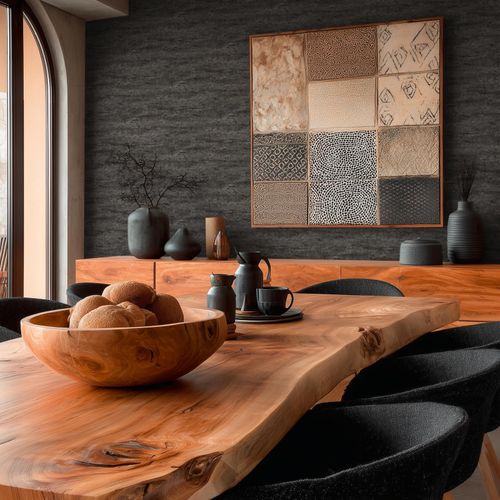 Vliestapete Naturstein Mediterran Schwarz Grau 79199-2 Zimmer