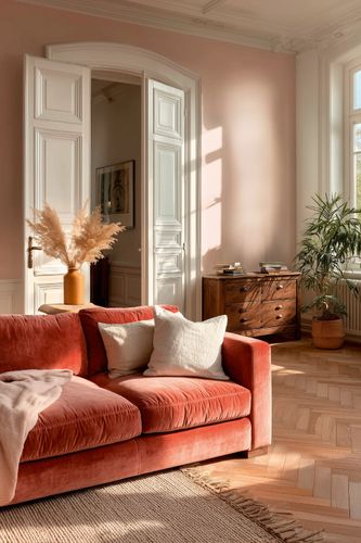 Vliestapete Leinenoptik Struktur Uni Rosa 79202-2 Zimmer