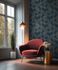 Non-woven wallpaper lines pattern dark blue beige 79160-3 5