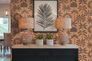 Non-woven wallpaper leaves orange black metallic 79163-3 1