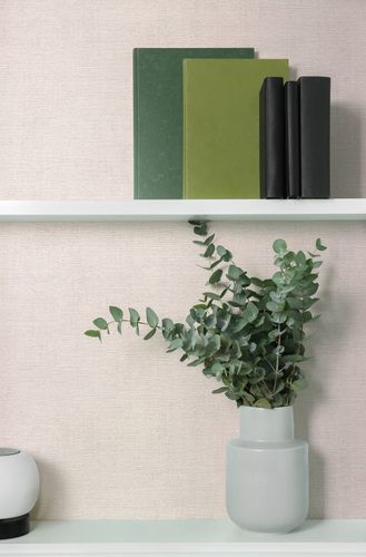 Non-woven wallpaper plain linen look grey beige 79165-3
