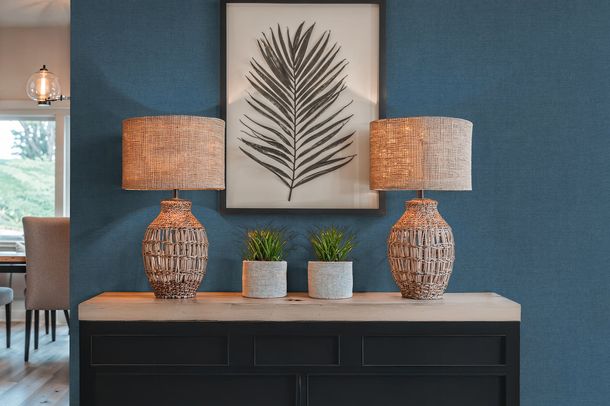 Non-woven wallpaper plain linen look dark blue 79165-8