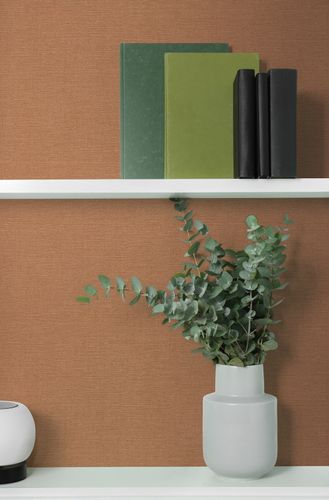 Non-woven wallpaper plain linen look brown 79165-9