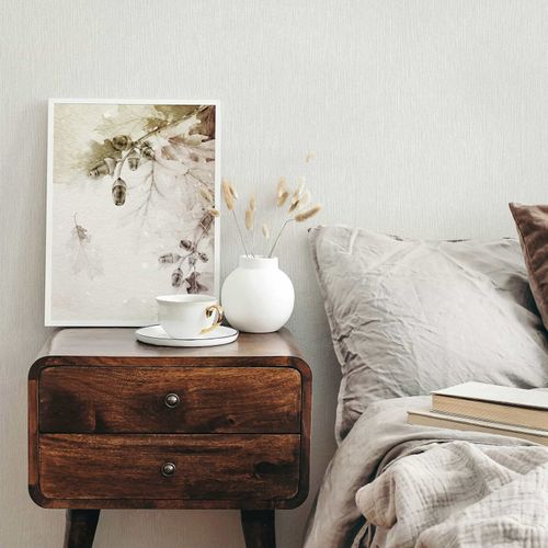 Non-woven wallpaper plain texture cream grey 35352