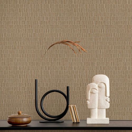 Non-woven wallpaper panels wood look brown beige 35367