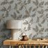 Non-woven wallpaper leaves Natur oak grey beige brown 35386 3