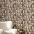 Non-woven wallpaper wood look 3D effect beige brown 35388 3