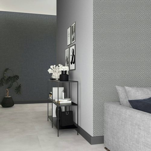 Non-woven wallpaper graphic pattern sisal look grey 45746