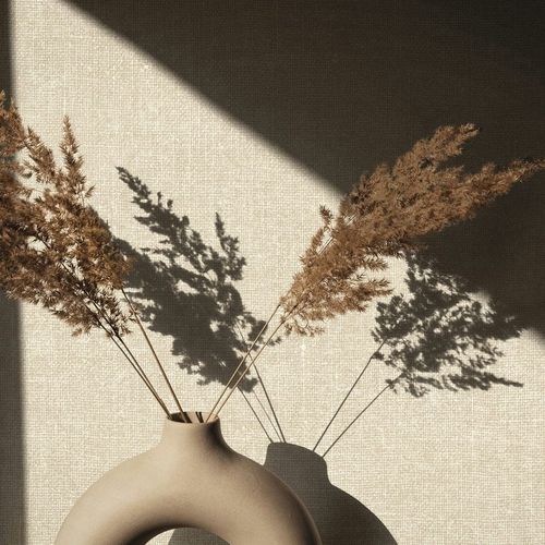 Non-woven wallpaper plain modern textured beige 45774