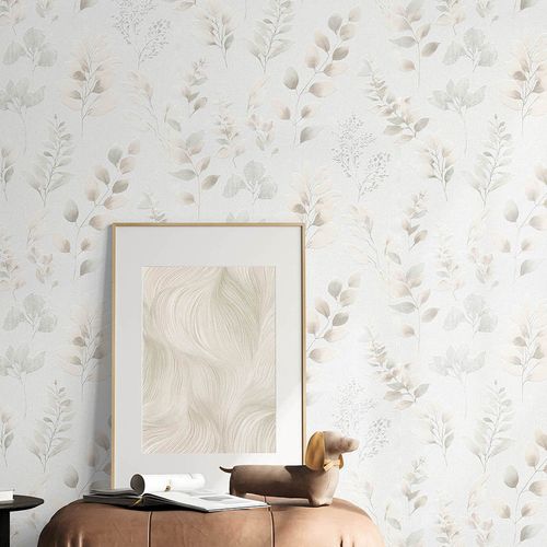 Tapete Guido Maria Kretschmer Floral Weiß Beige Zimmer