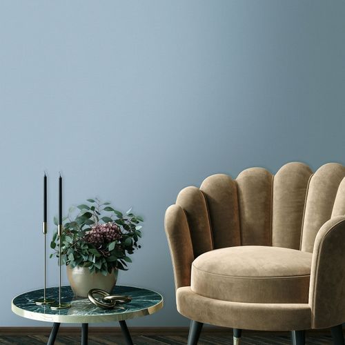 Vliestapete Leinenoptik Einfarbig Modern Blau 82489 Raum