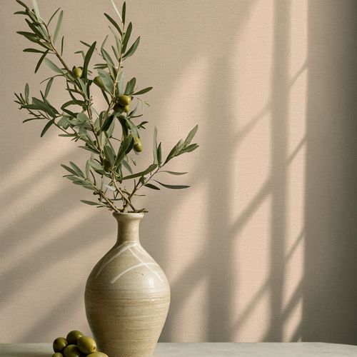 Vliestapete Leinenoptik Einfarbig Modern Orange 82490 Raum