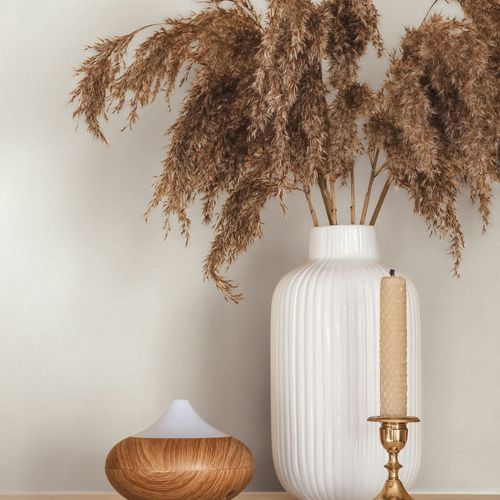 Vliestapete Leinenoptik Einfarbig Modern Beige 82513 Raum