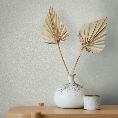 Non-woven Wallpaper plain Plaster Look Light Grey 82515