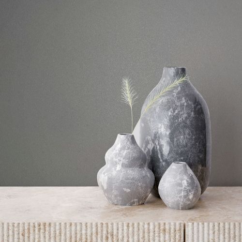 Vliestapete Uni Struktur Putzoptik Dunkelgrau 82519 Raum