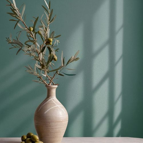 Vliestapete Uni Struktur Putzoptik Türkis 82523 Raum