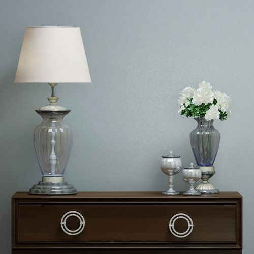 Non-woven wallpaper plain plaster look light blue 82524