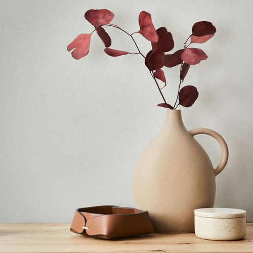 Non-woven Wallpaper plain Textured Plaster Look White 82529