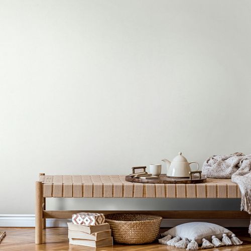 Vliestapete Struktur Einfarbig Linien Creme Beige 82558 Raum