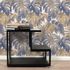 Vliestapete Blattmuster Creme Braun Blau 10558-44 Zimmer 1