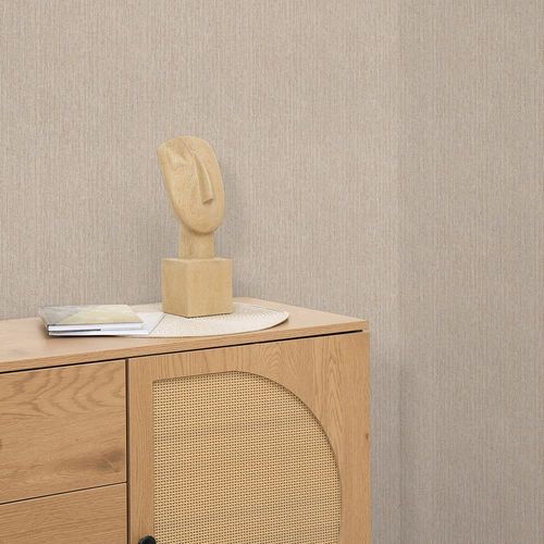 Vliestapete Textiloptik Streifen Braun Grau 10559-32 Zimmer