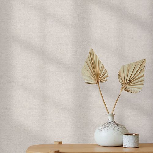 Vliestapete Uni Leinenoptik Struktur Beige Grau 10563-38 Zimmer