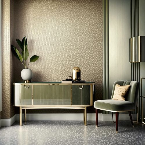 Tapete Papis Loveday Fliesen Gold Silber Metallic 35816 Raum