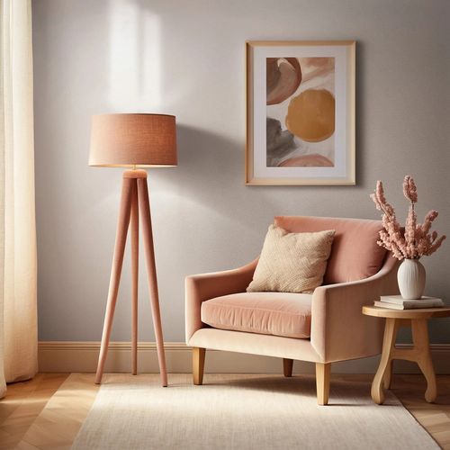 Tapete Papis Loveday Einfarbig Struktur Rosa Creme 35819 Raum