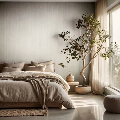 Wallpaper Papis Loveday Lines Solid Color Cream Gray 35830