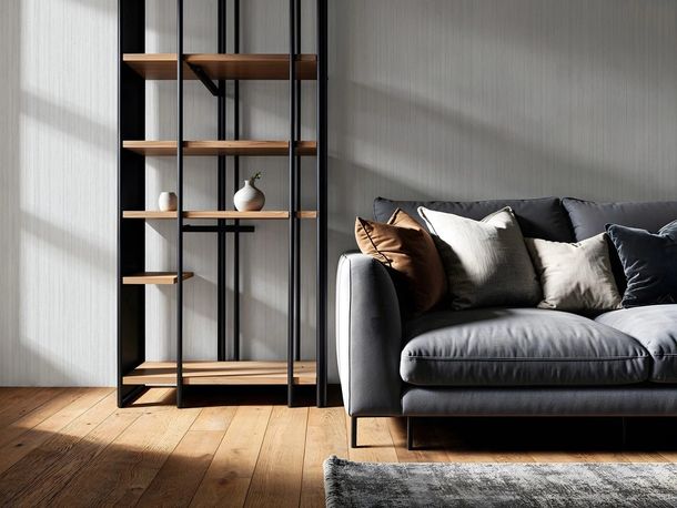 Wallpaper Papis Loveday Lines Plain Light Grey 35832