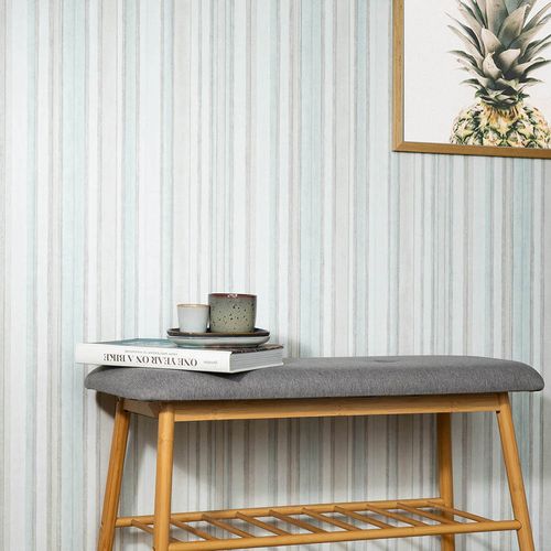 Non-woven Wallpaper Stripe Motif Blue Beige Grey 10588-19