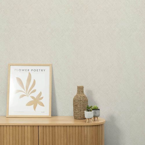 Non-woven Wallpaper Graphic Plain Cream Beige 10589-14