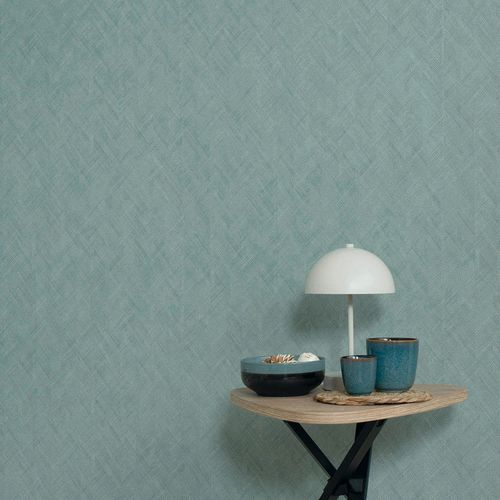 Non-woven Wallpaper Graphic Plain Petrol Blue 10589-19