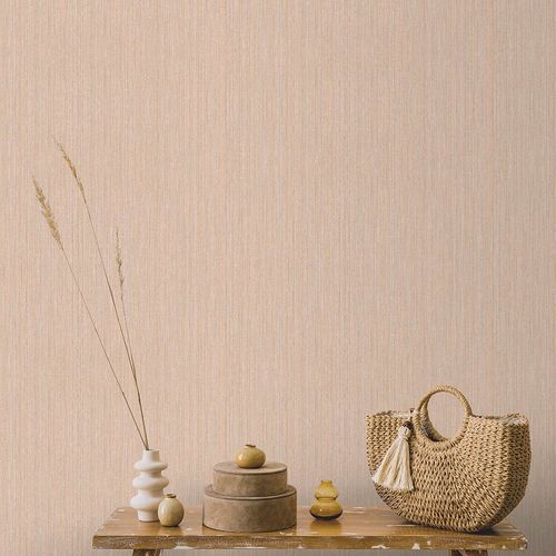 Non-woven Wallpaper Plain Orange Silver Metallic 10590-04
