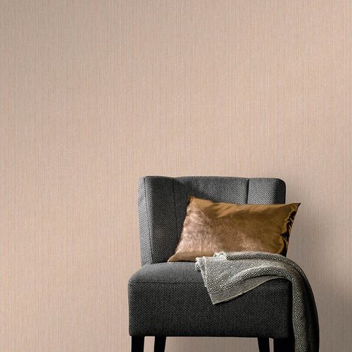 Vliestapete Uni Streifen Orange Silber Metallic 10590-04 Zimmer