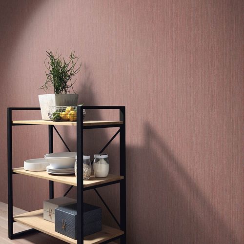 Vliestapete Uni Streifen Rot Silber Metallic 10590-06 Zimmer