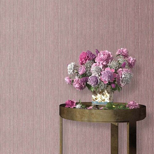 Non-woven Wallpaper Plain Purple Silver Metallic 10590-09
