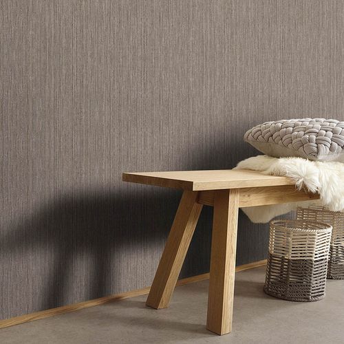 Non-woven Wallpaper Plain Brown Silver Metallic 10590-11