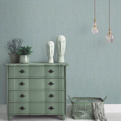 Vliestapete Uni Streifen Blau Silber Metallic 10590-19 Zimmer