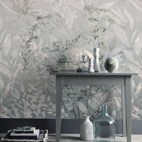 Fototapete Blätter Farbverlauf Taupe Grau 22102-07-01 Zimmer